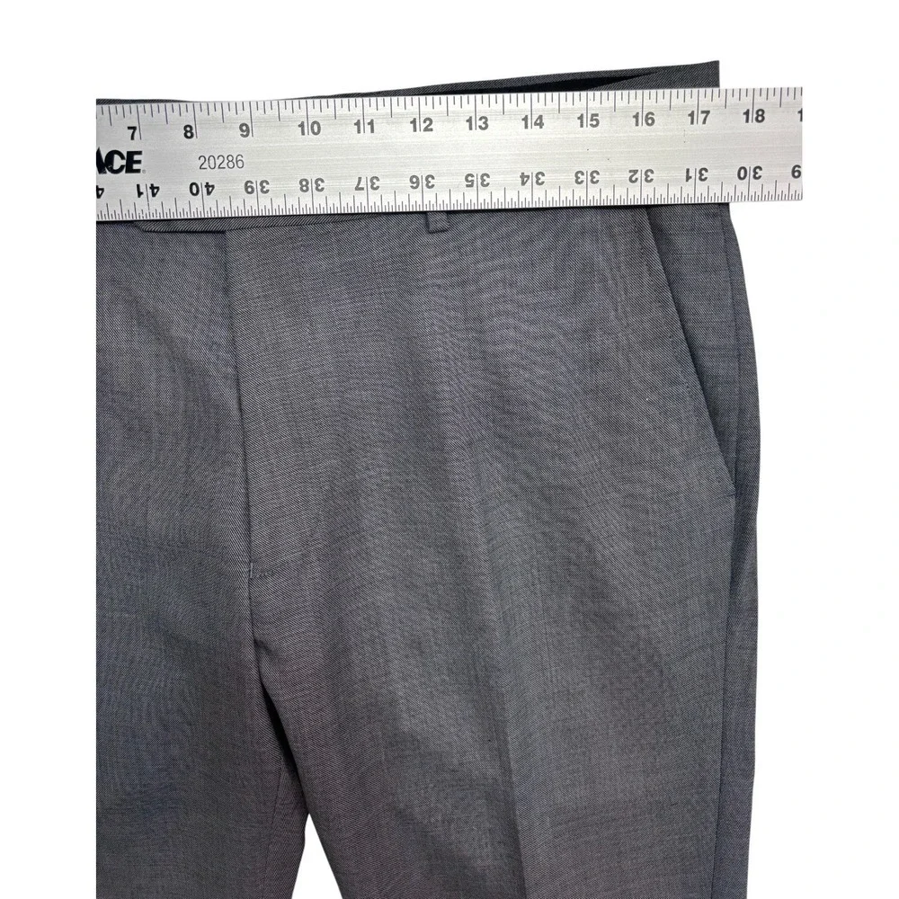 Charles Tyrwhitt 40L 34x32 Gray Sharkskin 2pc Pant Suit Slim Fit 100% Wool